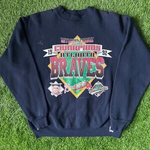 Vintage Atlanta Braves National League 1992 Championship Crewneck
